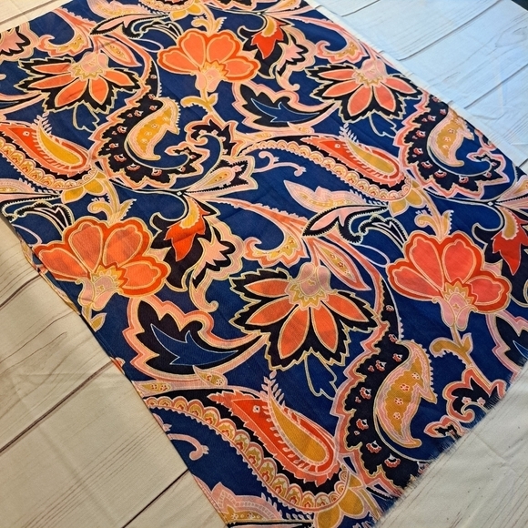 Lands' End Accessories - LANDS END FLORAL PAISLEY SCARF